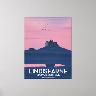 Impressão Em Tela Cartaz do viagem do castelo de Lindisfarne