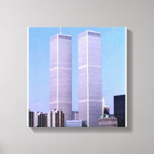 Impressão Em Tela Cartaz do World Trade Center Twin Towers Vintage N