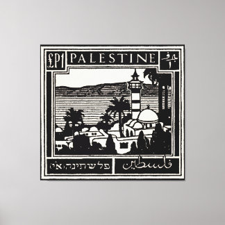 Impressão Em Tela Cartaz Palestina Preto