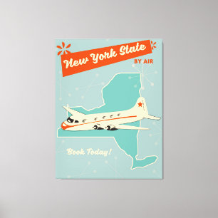 Impressão Em Tela Cartaz retro do Estado de Nova York.