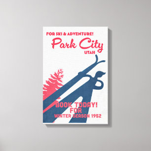 Impressão Em Tela Cartaz vintage de esqui Park City