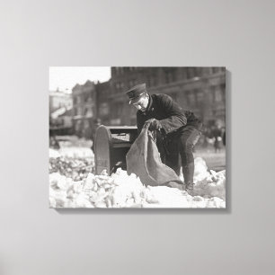 Impressão Em Tela Carteiro na Neve, 1922