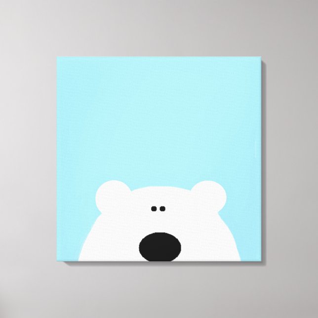 Impressão Em Tela Cartografia de Arte Azul do Urso Polar (Frente)
