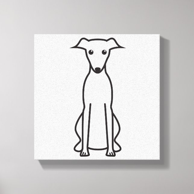 Impressão Em Tela Cartografia de Cachorro de Whippet (Frente)