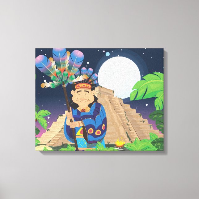 Impressão Em Tela Cartoon Aztek (Frente)