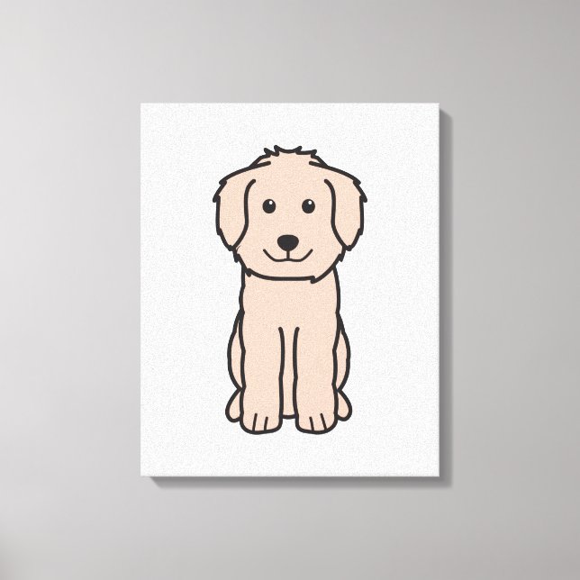 Impressão Em Tela Cartoon de Cachorro Goldendoodle (Frente)