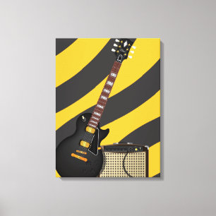 Impressão Em Tela cartoon de Guitarra Blues
