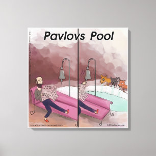 Impressão Em Tela Cartoon Engraçado do Pool de Pavlov