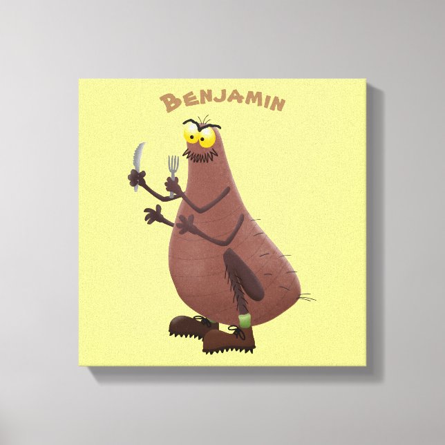 Impressão Em Tela Cartoon feio e faminto (Frente)