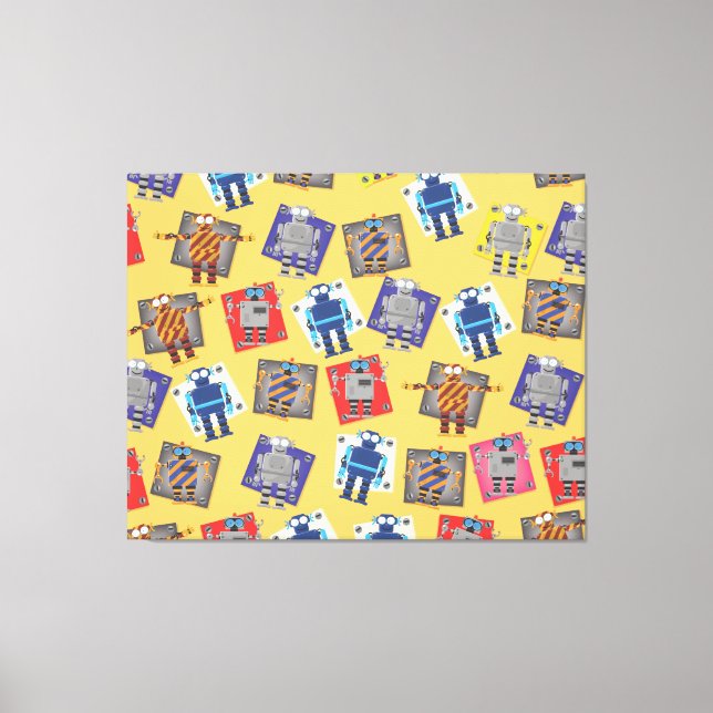 Impressão Em Tela Cartoon Robô Mecânico (Frente)