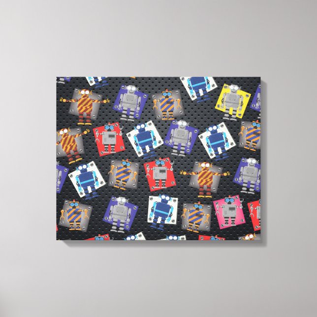 Impressão Em Tela Cartoon Robô Mecânico (Frente)