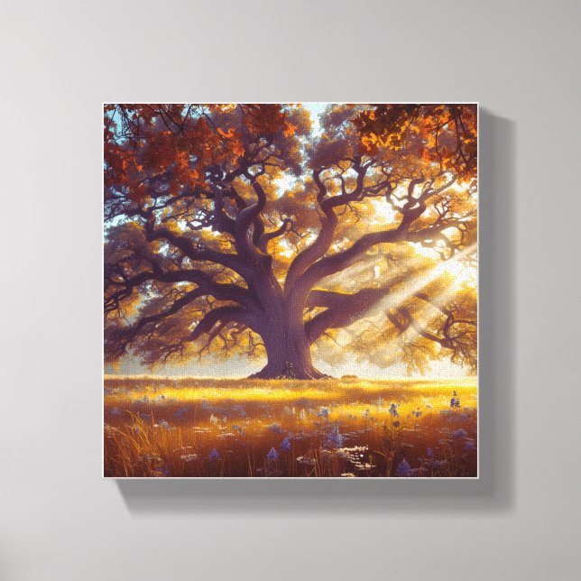 Impressão Em Tela Carvalho Majestoso no Prado (Frente)