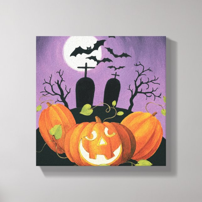 Impressão Em Tela Casa Assombrada de Spooky Halloween (Frente)