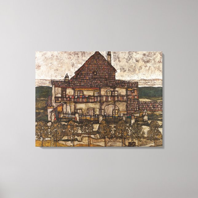 Impressão Em Tela Casa com Shingle Roof por Egon Schiele (Frente)