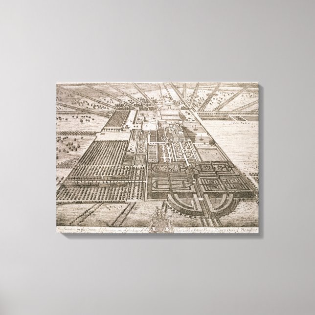 Impressão Em Tela Casa de Badminton no Condado de Gloucester, grava (Frente)