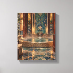 Impressão Em Tela Casa de Banho em Rosewood com Mosaico de Jade