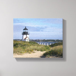 Impressão Em Tela Casa de campo de Nantucket do farol do ponto de
