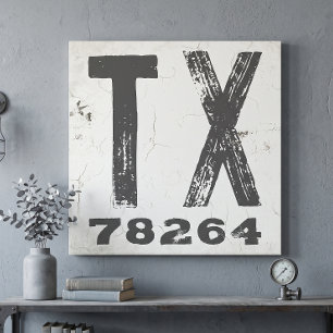 Impressão Em Tela Casa de Campo Rústico Código Postal Texas