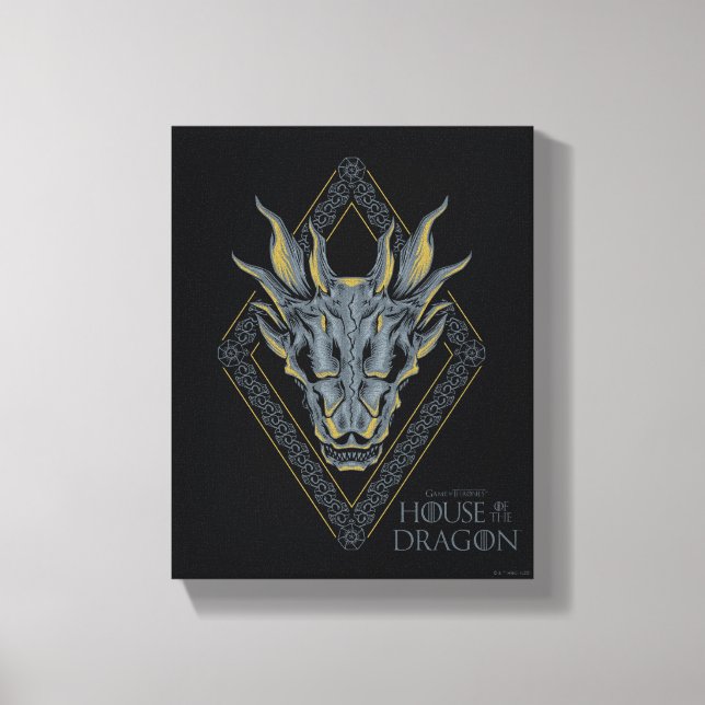 Impressão Em Tela CASA DO DRAGÃO | Crest. Diamantes Do Crânio (Frente)