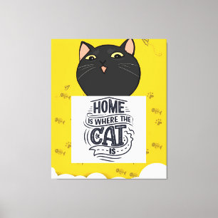 Impressão Em Tela Casa É Onde O Gato Está   O Melhor Proprietário De