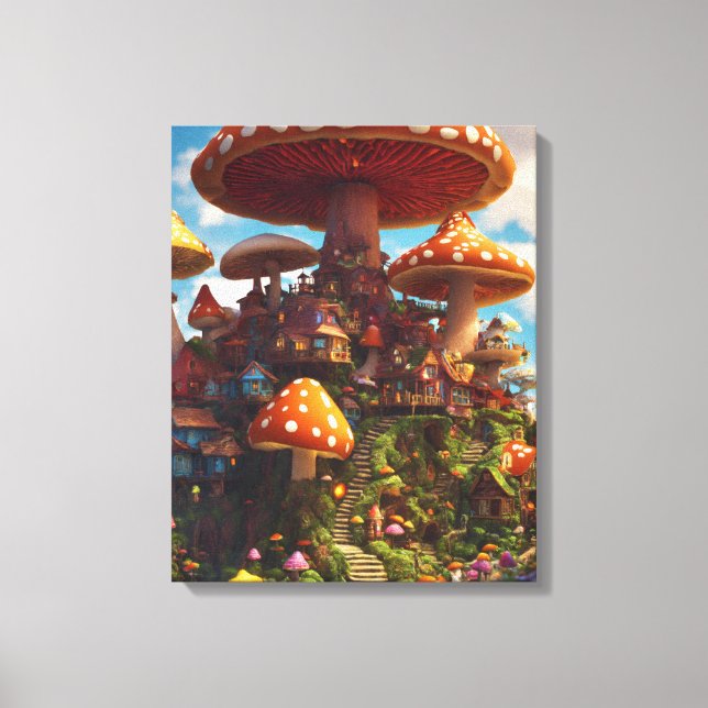 Impressão Em Tela Casa Mushroom (Frente)