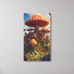 Impressão Em Tela Casa Mushroom