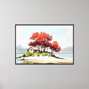 Impressão Em Tela Casa na ilha