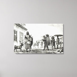 Impressão Em Tela Casa para o aluguel, o cavalo e a cabra para a