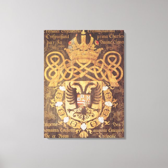 Impressão Em Tela Casaco de Armas de Carlos V do 23.o Capítulo (Frente)