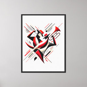 Impressão Em Tela Casal Abstrato de Trombone de Jazz
