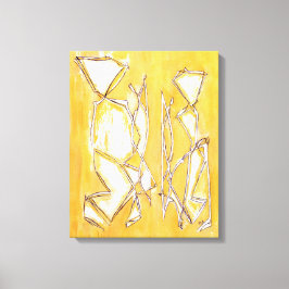 Impressão Em Tela Casal Abstrato Sala de Estar Colorida Amarelo Bril