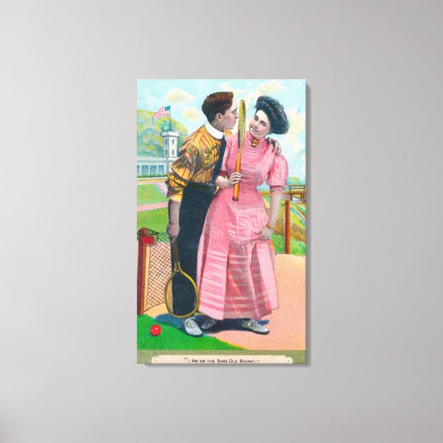 Impressão Em Tela Casal com Tênis GearMesma Racket Antiga (Frente)