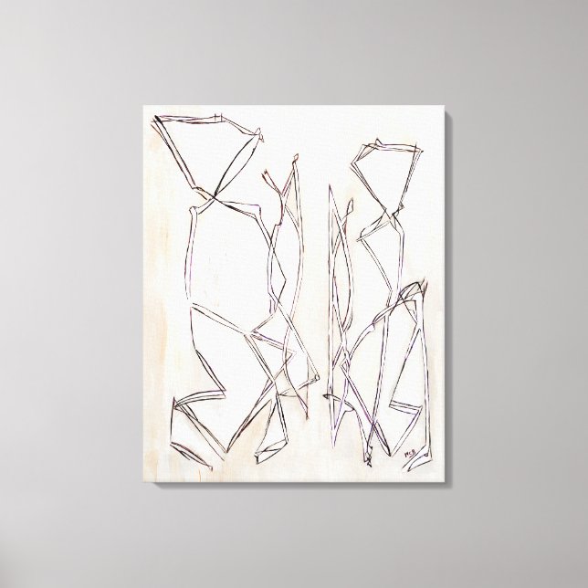 Impressão Em Tela Casal de Abstrato de Contemparidade Moderna Preto  (Frente)