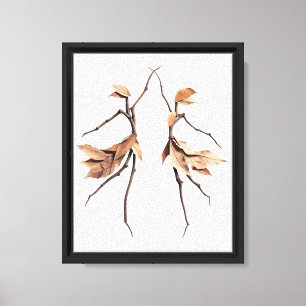 Impressão Em Tela Casal de dança botânica Silhouette Wall Art: Twig