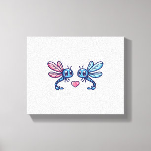 Impressão Em Tela Casal de Dragonfly no Dia de os namorados animal a