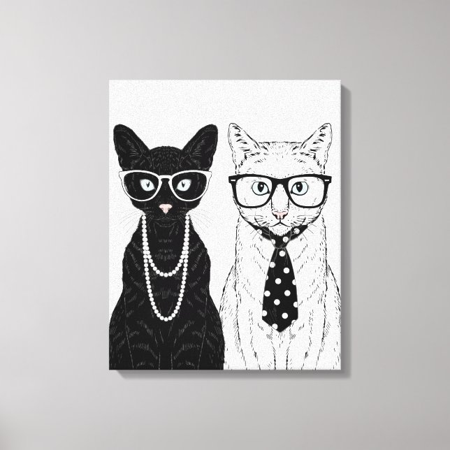 Impressão Em Tela Casal de gatos (Frente)