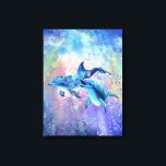 Impressão Em Tela Casal de golfinhos - Feliz -<br><div class="desc">Casal de golfinhos</div>