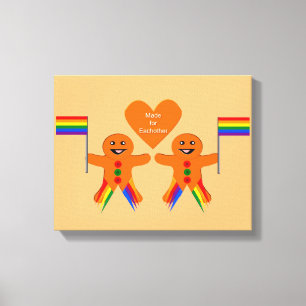 Impressão Em Tela Casal de Pão de Natal gay Men