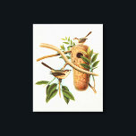 Impressão Em Tela Casal de pássaro em um ninho preso em uma ramifica<br><div class="desc">Este impressão de arte decorativa mostra um casal de pássaros configurando seu ninho. A ilustração transmite uma sensação de união e harmonia enquanto as cores verde-pastel,  bege e e castanho criam uma sensação agradável de calmação. Escolha este design para qualquer produto de decoração doméstico ruidoso.</div>