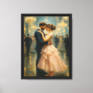Impressão Em Tela Casal Elegante dançando em salão brilhante