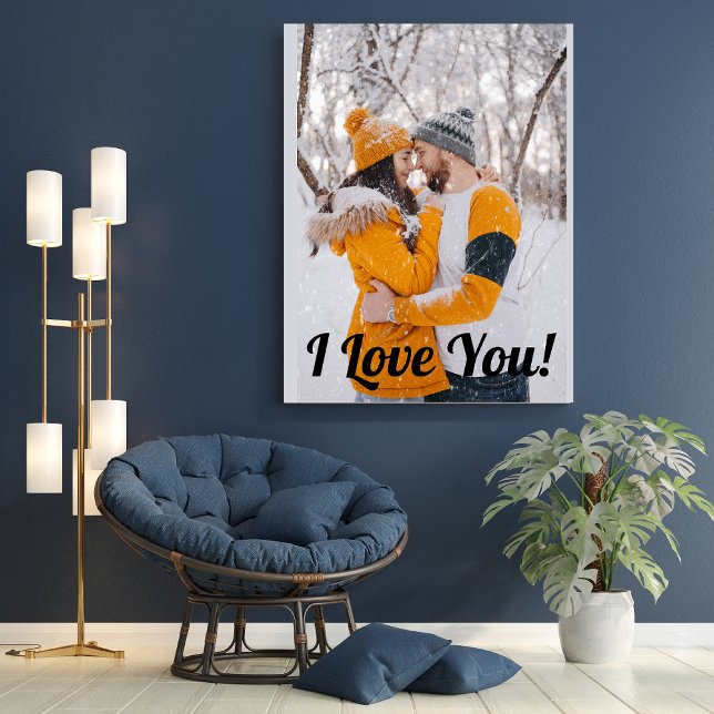 Impressão Em Tela Casal Foto Script Moderno Amor Elegante (Criador carregado)