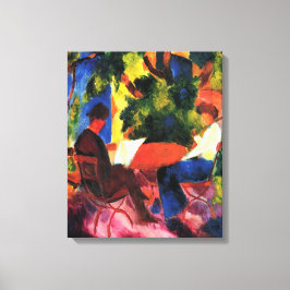 Impressão Em Tela Casal na Mesa do Jardim por August Macke