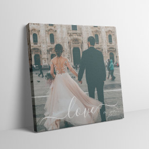 Impressão Em Tela Casal Recém-Casado Foto Personalizada de Casamento