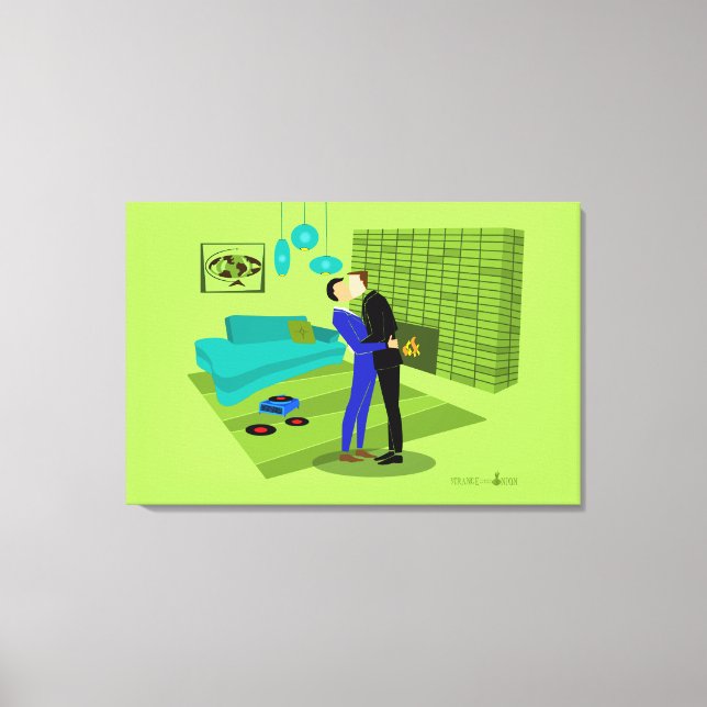 Impressão Em Tela Casal retrô apaixonado (Frente)