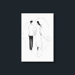 Impressão Em Tela Casal Romântico de linha minimalista segurando mão<br><div class="desc">Esta tela esticada de Arte da Linha Minimalista retrata um casal romântico caminhando lado a lado, belamente simbolizando amor e união. As linhas que fluem, elegantes, formam uma representação simples, mas profunda do afeto, criando uma atmosfera emocional e tranquila. A linha em forma de coração subtilmente ao redor do casal...</div>