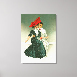 Impressão Em Tela casal romântico de Vintage