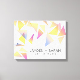 Impressão Em Tela Casamento Branco de Confetti Multicolorido Pastel