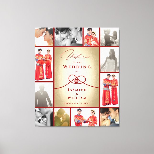 Impressão Em Tela Casamento Chinês de Dupla Felicidade do Red Knot U (Frente)