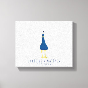 Impressão Em Tela Casamento da cauda do pavão de Thumbprint da