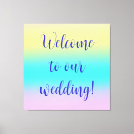 Impressão Em Tela Casamento de Gradiente Grande Pastel Rainbow
